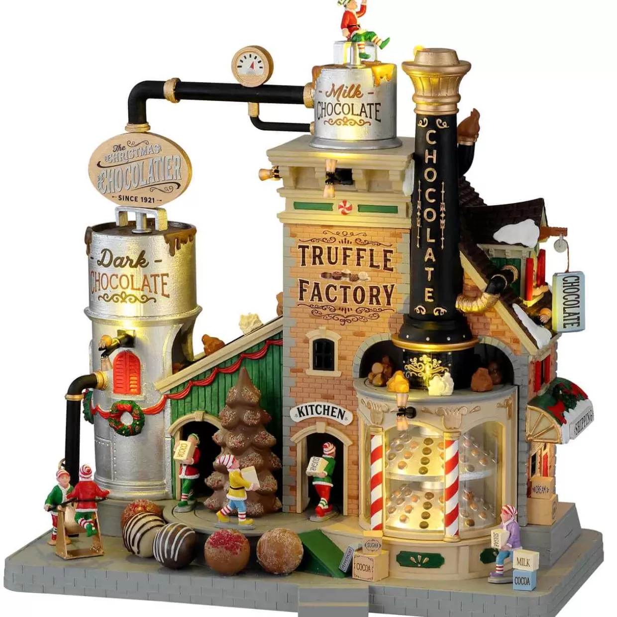 Santas Wonderland Table Pieces-Lemax 15805 Christmas Chocolatier Truffle Factory