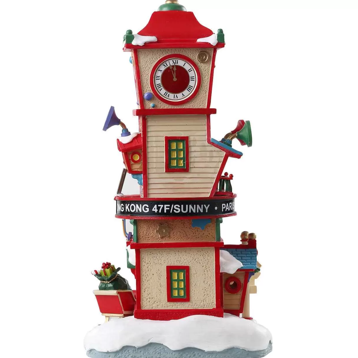 Santas Wonderland Table Pieces-Lemax 73333 Countdown Clock Tower