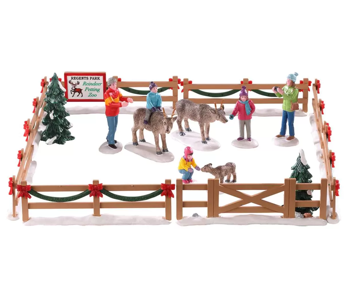 Harvest Crossing Table Pieces-Lemax 93434 Reindeer Petting Zoo