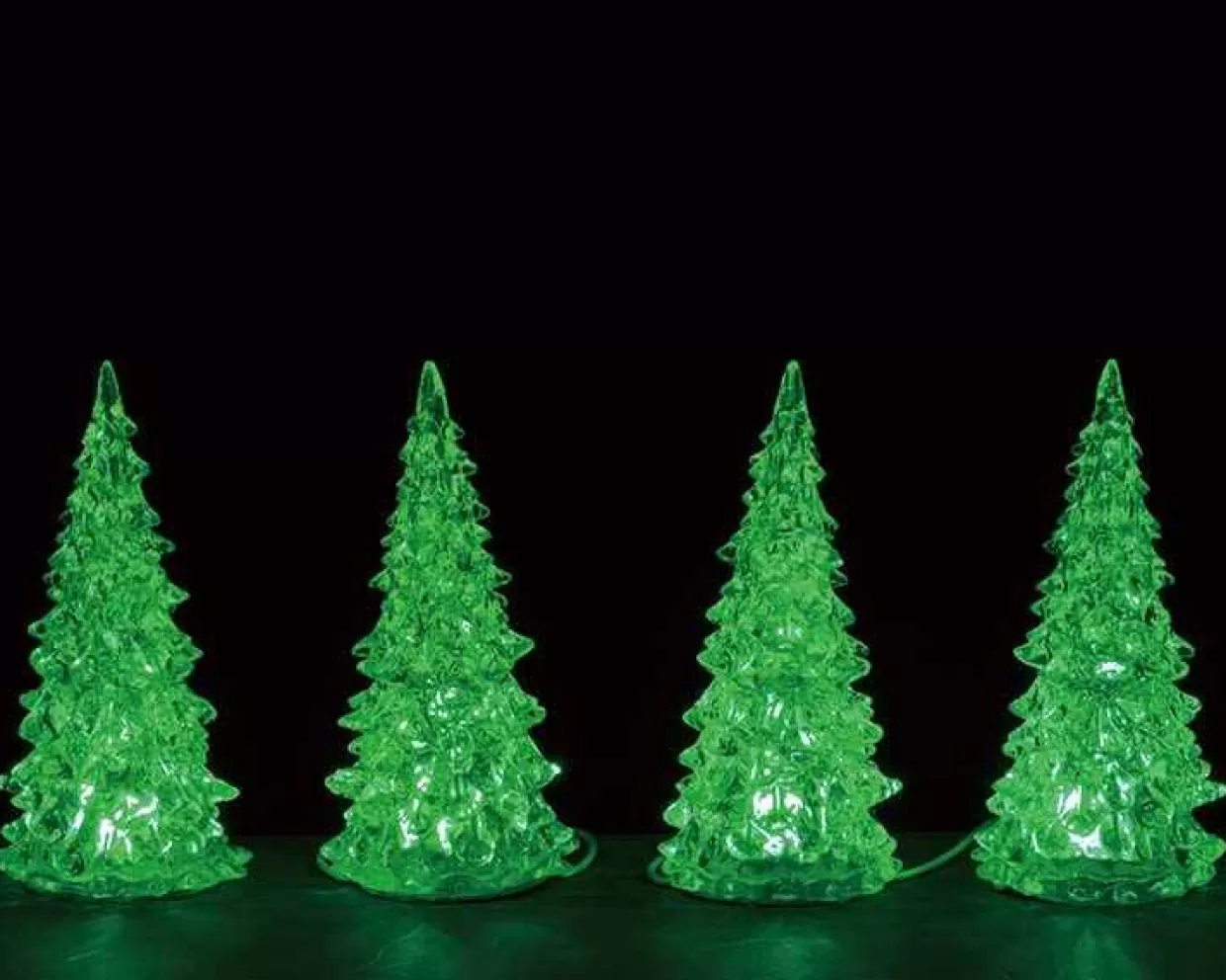General Products Accessories-Lemax 94518 Crystal Lighted Tree, 3 Color Changeable Small, Set Of 4